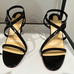 Christian Louboutin “Selima 85 Calf Ali” in Black; size 37 NEVER WORN